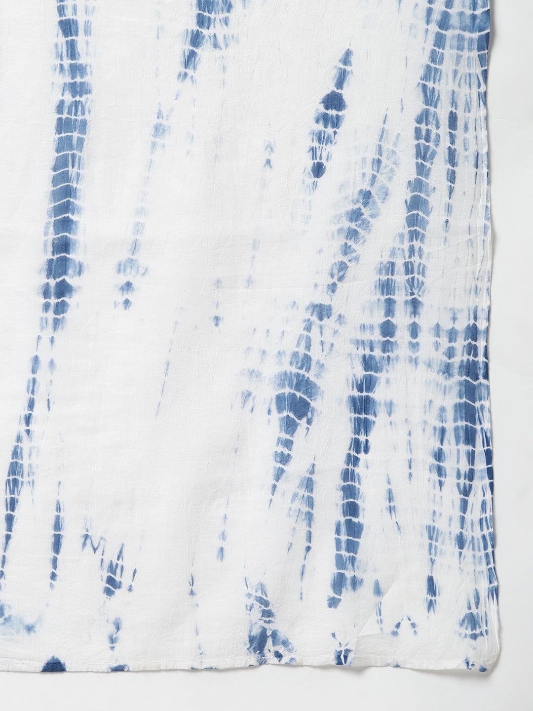 Janasya Women's White Cotton Block Print Kurta With Pant And Dupatta | Swadesiicart