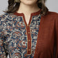 Janasya Women's Teal Blue Cotton Floral Print Kurta With Pant And Dupatta | Swadesiicart