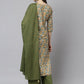 Janasya Women's Peach Cotton Floral Print Kurta With Palazzo And Dupatta | Swadesiicart