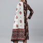 Janasya Women's Black Cotton Botanical Print Kurta With Pant And Dupatta | Swadesiicart