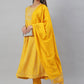 Janasya Women's Yellow Cotton Bandhej Kurta With Pant And Dupatta | Swadesiicart