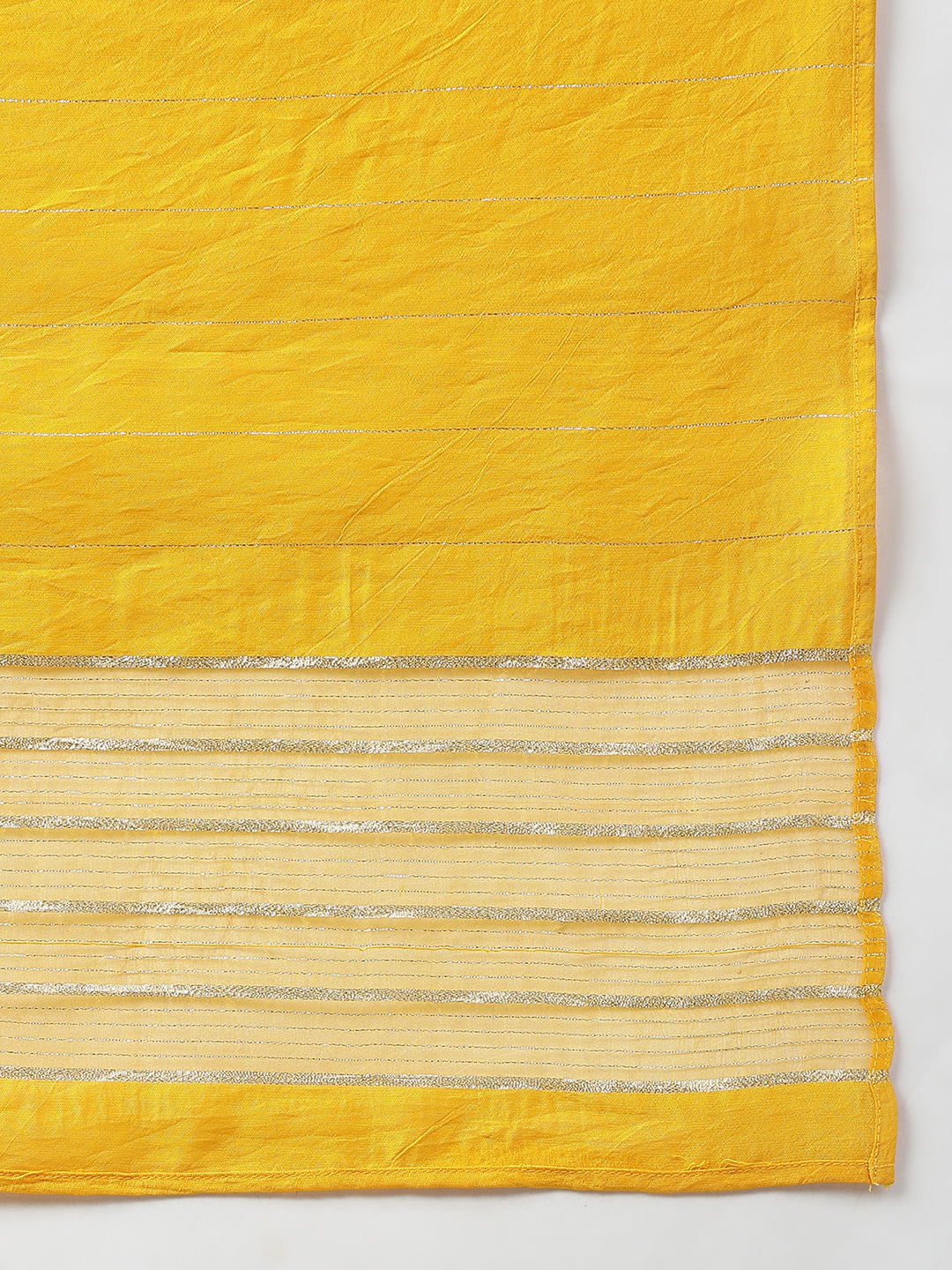 Janasya Women's Yellow Cotton Bandhej Kurta With Pant And Dupatta | Swadesiicart