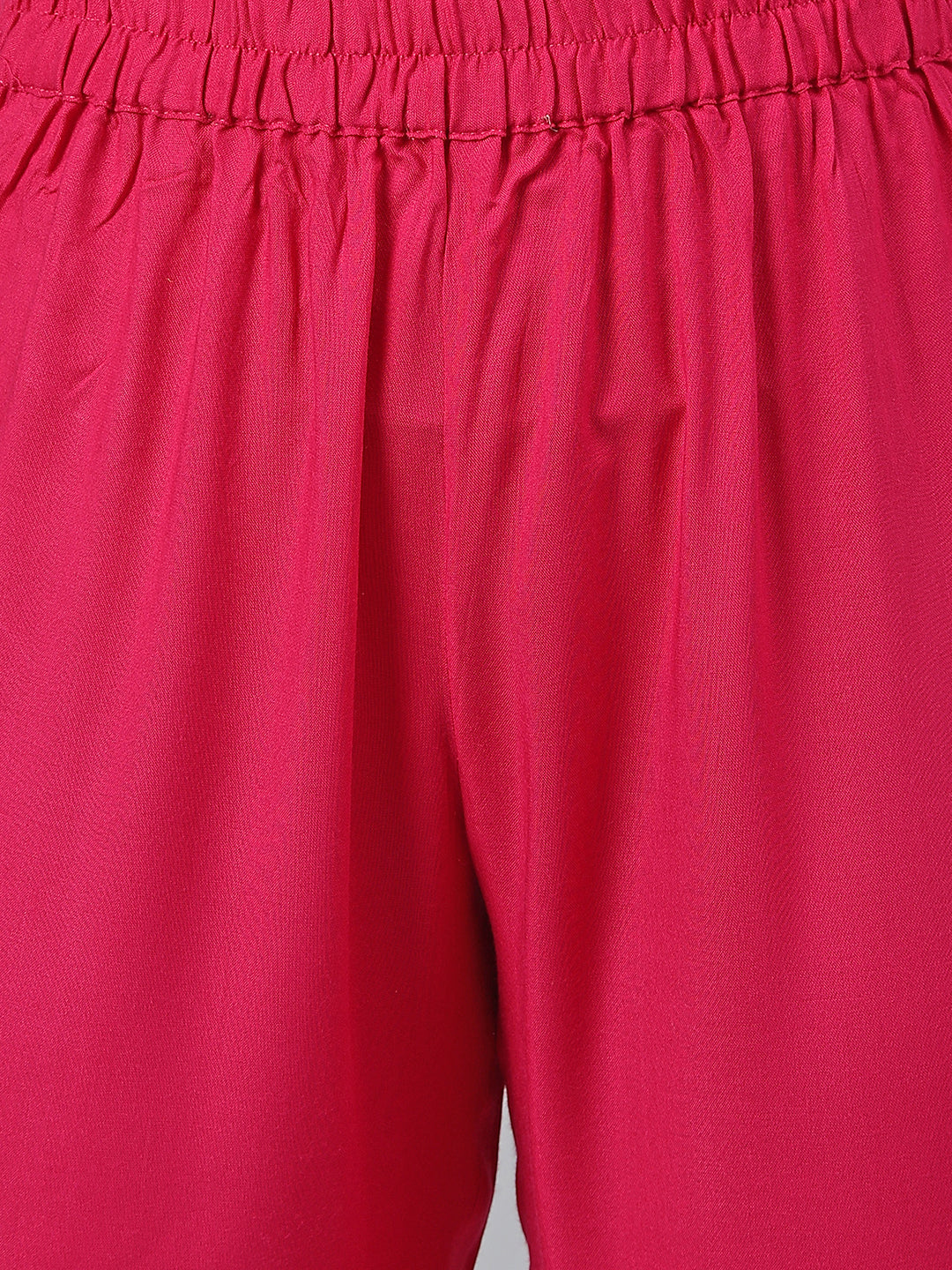 Janasya Women's Pink Rayon Bandhani Kurta With Pant And Dupatta | Swadesiicart