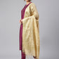 Janasya Women's Wine Poly Silk Embellished Kurta With Pant And Dupatta | Swadesiicart