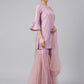 Janasya Women's Mauve Poly Silk Solid Kurta With Gharara And Dupatta | Swadesiicart