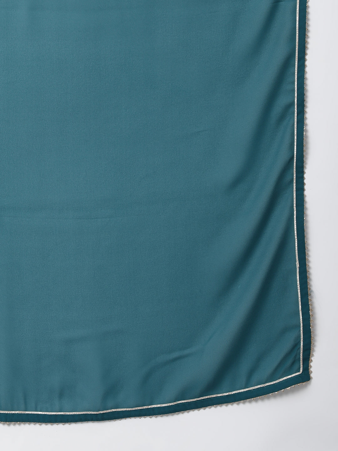 Janasya Women's Teal Green Crepe Gotta Lace Kurta With Sharara And Dupatta | Swadesiicart