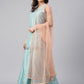 Janasya Women's Sea Green Poly Silk Embroidered Kurta With Sharara And Dupatta | Swadesiicart