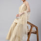 Janasya Women's Beige Poly Silk Embellished Kurta With Gharara And Dupatta | Swadesiicart