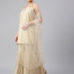 Janasya Women's Beige Poly Silk Embellished Kurta With Gharara And Dupatta | Swadesiicart
