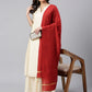 Janasya Women's Beige Chanderi Silk Woven Kurta With Palazzo And Dupatta | Swadesiicart