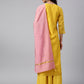 Janasya Women's Yellow Chanderi Silk Woven Kurta With Palazzo And Dupatta | Swadesiicart