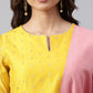 Janasya Women's Yellow Chanderi Silk Woven Kurta With Palazzo And Dupatta | Swadesiicart