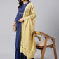 Janasya Women's Dark Blue Chanderi Silk Woven Kurta With Sharara And Dupatta | Swadesiicart