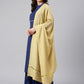 Janasya Women's Dark Blue Chanderi Silk Woven Kurta With Sharara And Dupatta | Swadesiicart