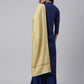 Janasya Women's Dark Blue Chanderi Silk Woven Kurta With Sharara And Dupatta | Swadesiicart