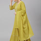 Janasya Women's Yellow Cotton Solid Kurta With Sharara And Dupatta | Swadesiicart