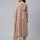 Janasya Women's Dusty Rose Viscose Blend Embroidered Kurta With Pant | Swadesiicart