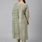 Janasya Women's Sage Green Viscose Blend Embroidered Kurta With Pant And Dupatta | Swadesiicart