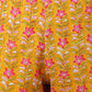 Janasya Women's Mustard Cotton Floral Print Kurta With Pant | Swadesiicart