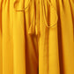 Janasya Women's Mustard Georgette Solid Kurta With Kali Palazzo And Dupatta | Swadesiicart