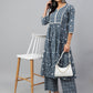 Janasya Women's Grey Cotton Floral Print Kurta With Palazzo | Swadesiicart