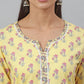 Janasya Women's Yellow Cotton Floral Print Kurta With Pant And Dupatta | Swadesiicart