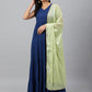 Janasya Women's Dark Blue Rayon Solid Kurta With Dupatta | Swadesiicart