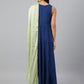 Janasya Women's Dark Blue Rayon Solid Kurta With Dupatta | Swadesiicart