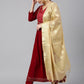 Janasya Women's Maroon Velvet Solid Kurta With Pant And Dupatta | Swadesiicart