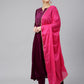 Janasya Women's Purple Velvet Solid Kurta With Pant And Dupatta | Swadesiicart