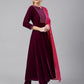 Janasya Women's Purple Velvet Solid Kurta With Pant And Dupatta | Swadesiicart