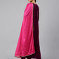 Janasya Women's Purple Velvet Solid Kurta With Pant And Dupatta | Swadesiicart