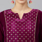 Janasya Women's Purple Velvet Solid Kurta With Pant And Dupatta | Swadesiicart