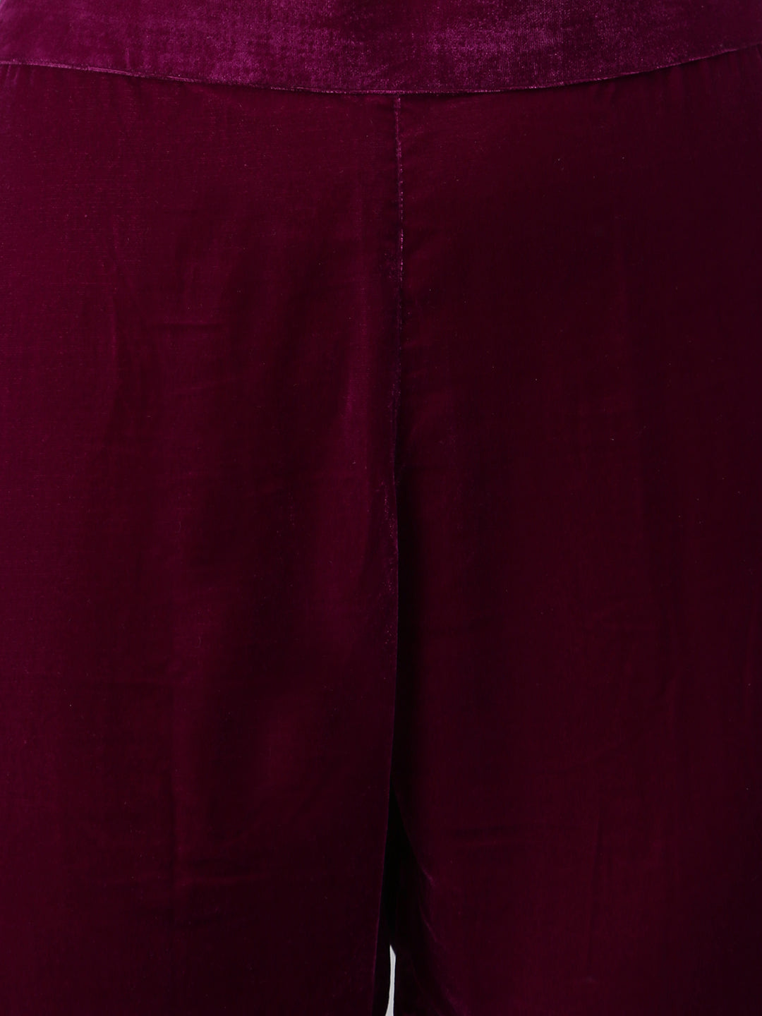 Janasya Women's Purple Velvet Solid Kurta With Pant And Dupatta | Swadesiicart