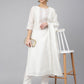 Janasya Women's White Poly Silk Solid Kurta With Pant And Dupatta | Swadesiicart