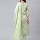 Janasya Women's Sea Green Poly Silk Solid Kurta With Pant And Dupatta | Swadesiicart
