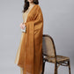 Janasya Women's Beige Chanderi Silk Solid Kurta With Pant And Dupatta | Swadesiicart