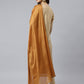 Janasya Women's Beige Chanderi Silk Solid Kurta With Pant And Dupatta | Swadesiicart