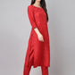 Janasya Women's Red Chinon Solid Straight Festive Kurta Set | Swadesiicart