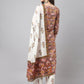 Janasya Women's Pink Cotton Floral Printed Straight Festive Kurta Set | Swadesiicart