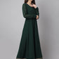 Janasya Women's Bottle Green Georgette Solid Anarkali Festive Kurta Set | Swadesiicart