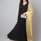 Janasya Women's Black Georgette Solid Anarkali Festive Kurta Set | Swadesiicart