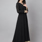 Janasya Women's Black Georgette Solid Anarkali Festive Kurta Set | Swadesiicart