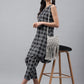 Janasya Women's Black Cotton Ethnic Motifs High Low Casual Kurta Set | Swadesiicart