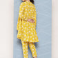 Janasya Women's Mustard Cotton Floral Printed High Low Casual Tunic Set | Swadesiicart