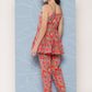 Janasya Women's Multicolor Cotton Floral Printed Peplum Casual Top Set | Swadesiicart