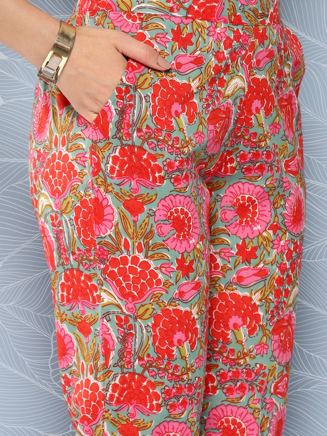 Janasya Women's Multicolor Cotton Floral Printed Peplum Casual Top Set | Swadesiicart