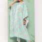 Janasya Women's Sea Green Crepe Digital Printed Kaftan Casual Kaftan Set - Swadesiicart