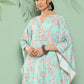 Janasya Women's Sea Green Crepe Digital Printed Kaftan Casual Kaftan Set - Swadesiicart