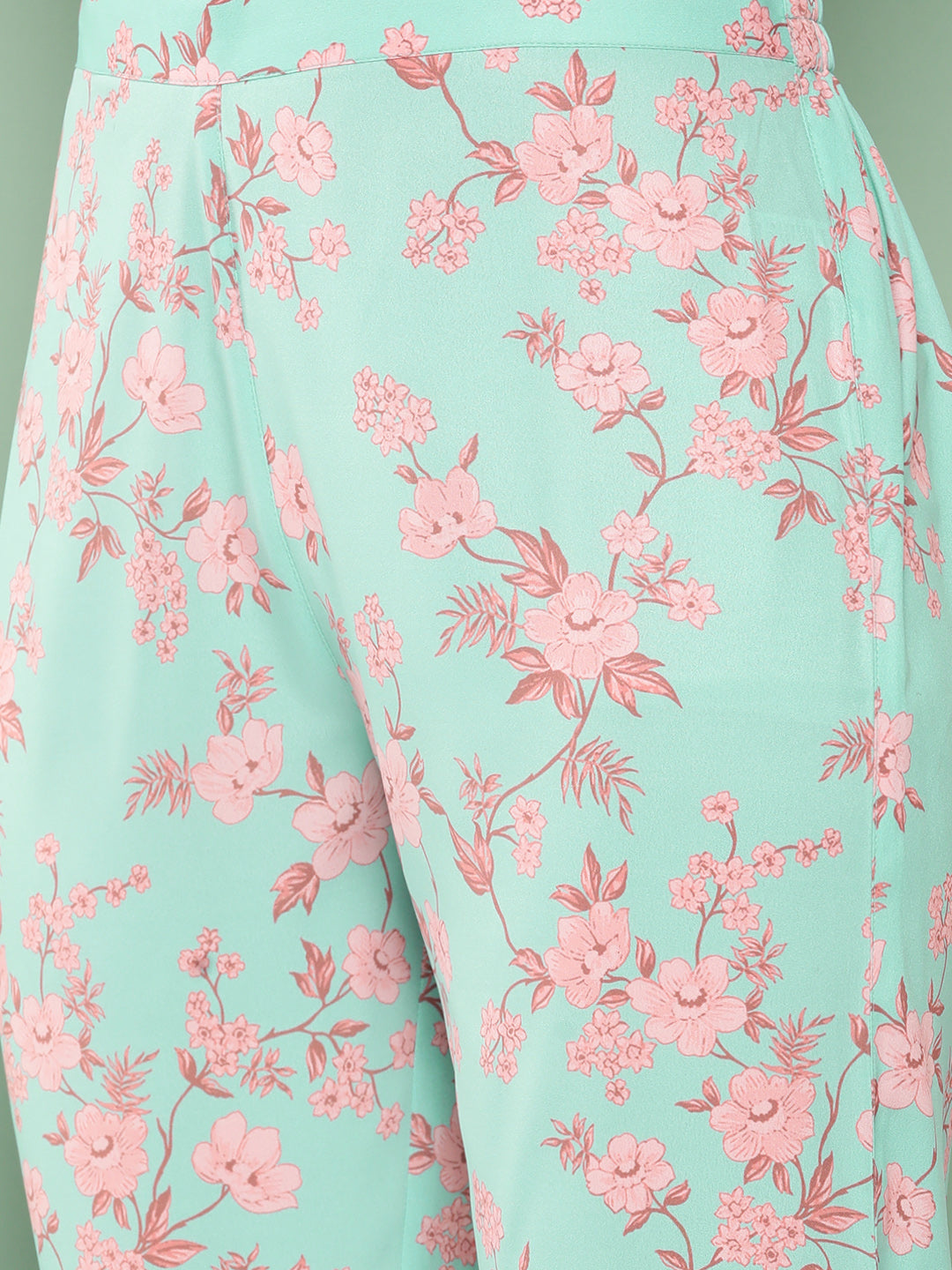 Janasya Women's Sea Green Crepe Digital Printed Kaftan Casual Kaftan Set - Swadesiicart
